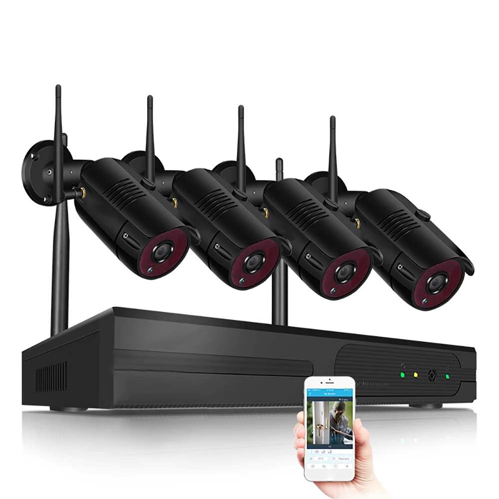 4CH/8CH CCTV P2P 1080P Wifi NVR система 36 IR Водонепроницаемая наружная пуля 1080P видео IP Беспроводная камера система безопасности жесткий диск - Цвет: 4ch NVR W 4pcs Cams