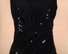 BLINGSTORY brand clothes shop newest desinger beading sequin flower black club dress Dropshipping KR3077-5