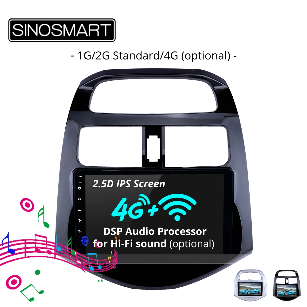 

SINOSMART 2.5D IPS Screen 1G/2G Car GPS Navigation Player for Chevrolet DAEWOO/SPARK 32EQ DSP, 4G SIM Card Slot Optional