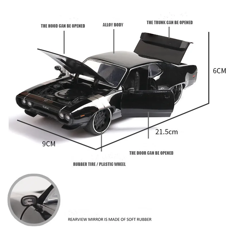 1:24, Плимут, GTX, модель автомобиля, игрушки, форсаж, 8 американских мускулов, литье под давлением, металл, Dodge Mustang, сплав, модель автомобиля, игрушки