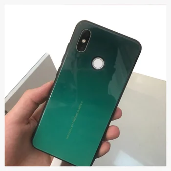 

Emerald green Tempered Glass Back Cover Case For xiaomi mi 8 Protective Cases Mi8 case For xiaomi mi8 shell cover