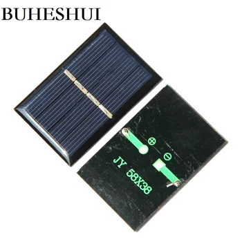 

BUHESHUI 140MA 2V Solar Cell Module Polycrystalline Solar Panel Battery Charger Scientific Experiment Epoxy Study 58*38MM10pcs