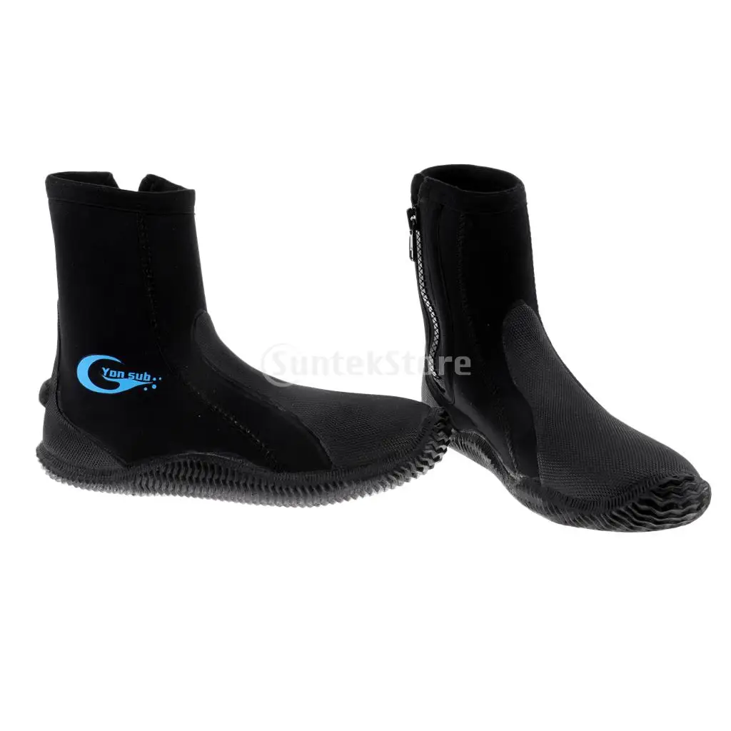 5mm Neoprene Scuba Diving Wetsuit Zipper Boots Anti-slip Warm Shoes Snorkeling Surfing Fishing Winter Water Sports Swimming Fins