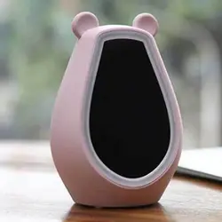 Медведь-формы Макияж зеркало будильник с свет Макияж зеркало беспроводной портативный динамик Bluetooth Smart часы