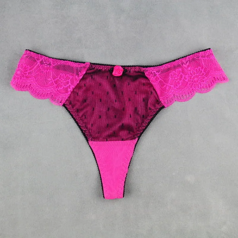 

Solid Colors Lace Briefs Panties New Arrival Low-Rise Thin breathable Sexy Lace Panties for Women Underwear Black White Rose Red