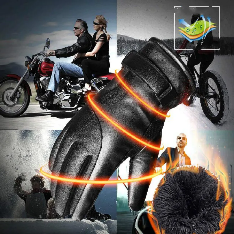 

PU Touch screen keep warm waterproof motorcycle gloves motocicleta scooter gloves black free shipping