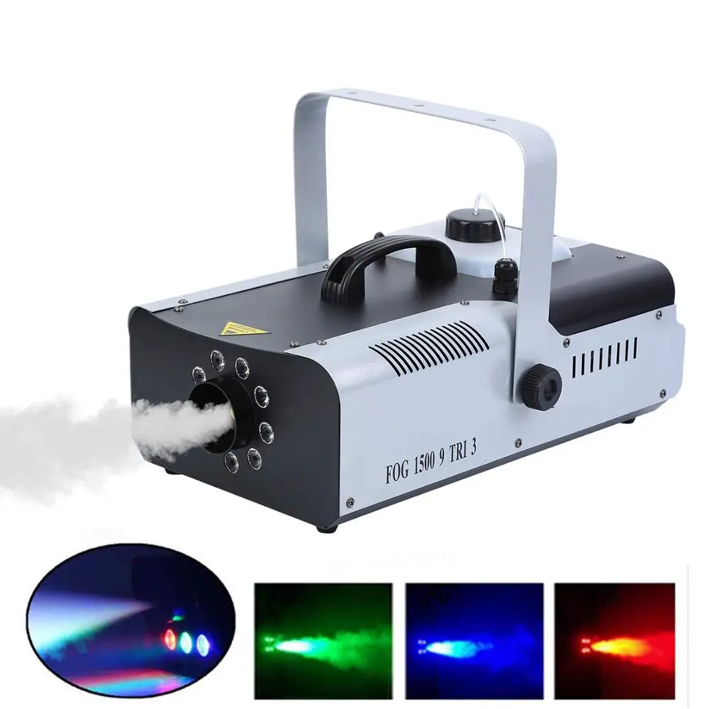 1500 Вт машина для тумана дымовая 9 светодиодный RGB беспроводной пульт
