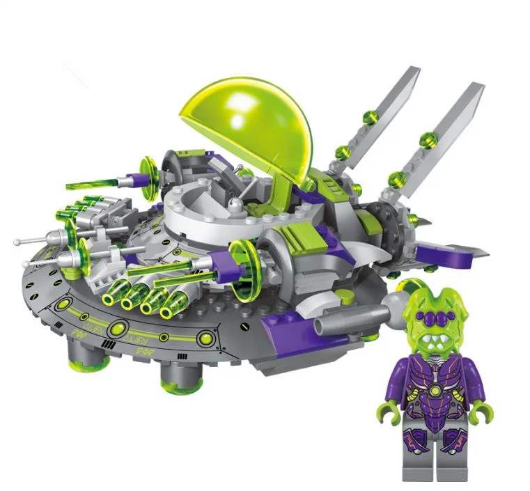 

Star Wars UFO Alien Commander Battleship Building Blocks Model Space Adventure Airship Chase Bricks toys For Children