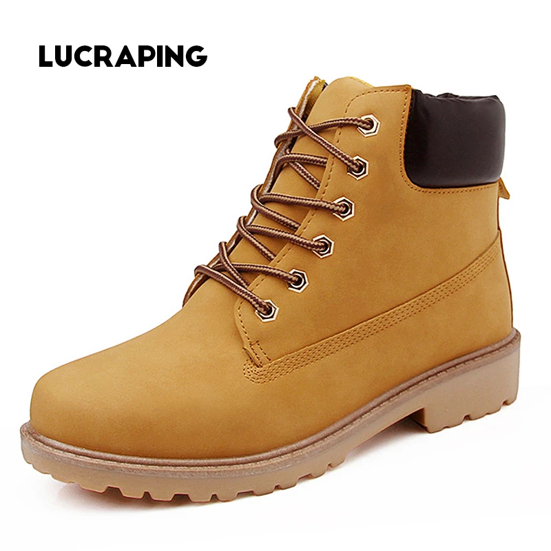 Lowest Prices outdoorsport Men Women Boots Autumn Winter Suede Tooling Snow boot Leather Couples Martin zapatos mujer Big men Large Size 36-46