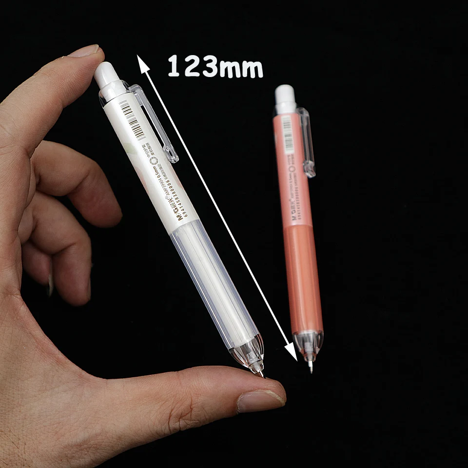 

2pcs High Quality Cute Mechanical Pencil 0.5mm Plastic Drafting Short Automatic Pencil For Kid School Supplies 2B Pencil Refills
