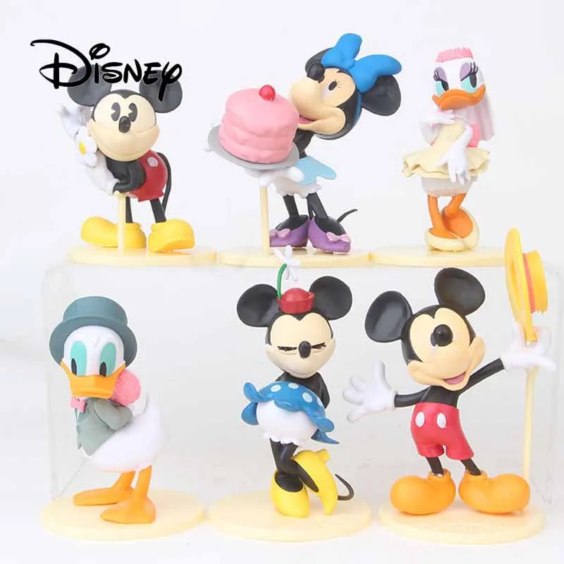 2018 disney 6 шт./компл. фигурки и игрушки Аниме окружающие детские Микки Минни Дональд