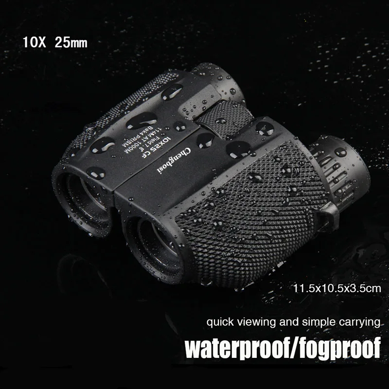 10x25 BAK4 موشور بورو مجهر المهنية المحمولة مناظير تلسكوب للصيد الرياضة المعيشة للماء Bineculares