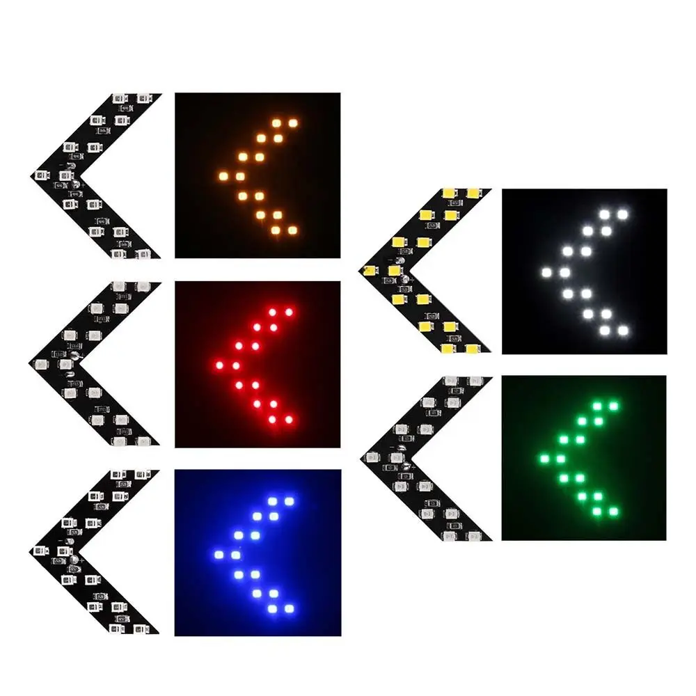 

SEKINEW Auto 2 X CAR Side Rearview Mirror Arrow 14SMD LED Turn Signal Light Yellow Lamps Interior Accessories Ornaments