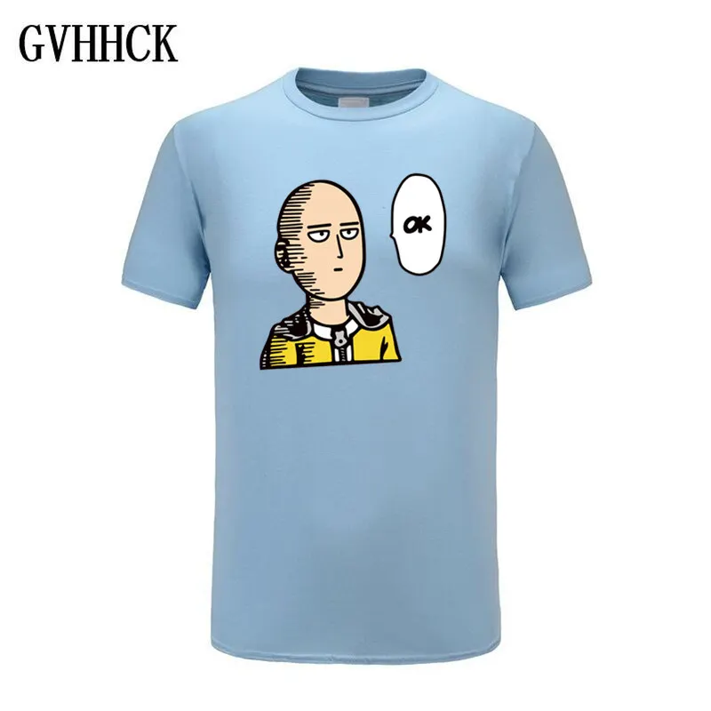 Летняя футболка, хлопок, аниме, One Punch Man, Мужская футболка с принтом, модная, классная, удобная, Мужская футболка, Повседневная футболка