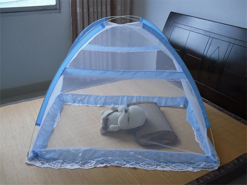 Складная сетка от комаров для детской кроватки для малышей, Детская безопасная москитная сетка, Манежная кровать, Игровая палатка синего, розового цвета