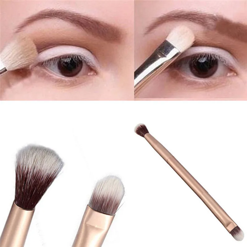 

1pcs Makeup Eye Powder Eye Shadow Mixing Two-Sided Brush High Quality NEW High Quality Makeup Rose Gold Eye Powder Mixing 1pcs