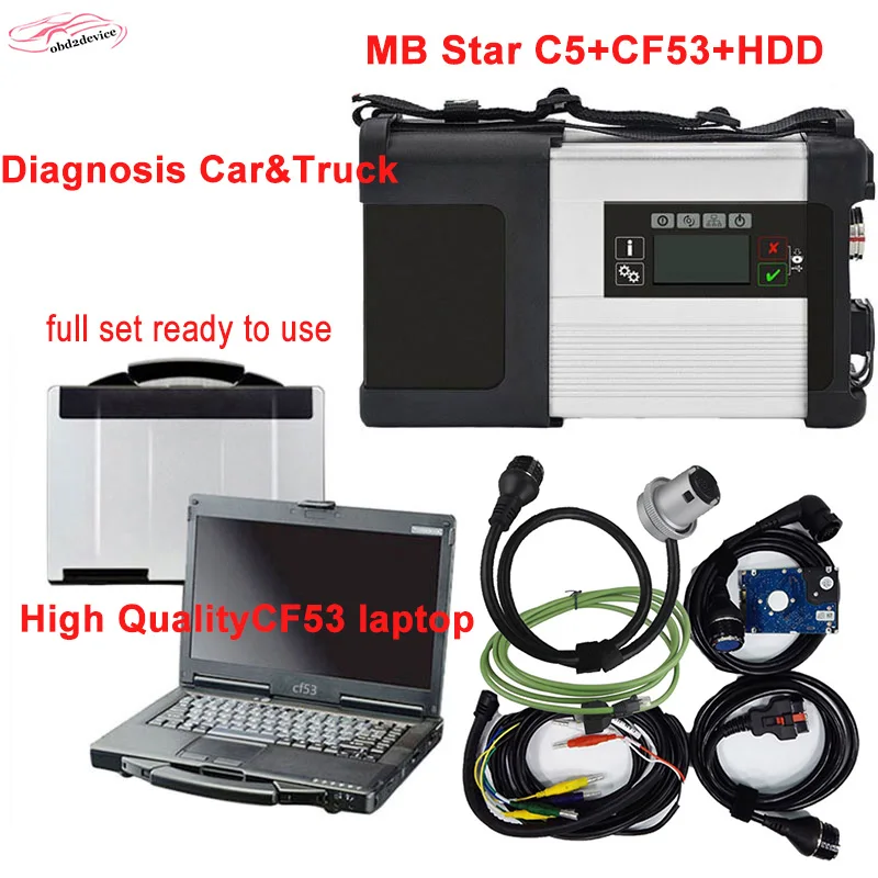 

Military Quality Diagnostic Tool MB star C5 with V201812 Software HDD and CF53 SD Compact 5 Car detector MB STAR C5