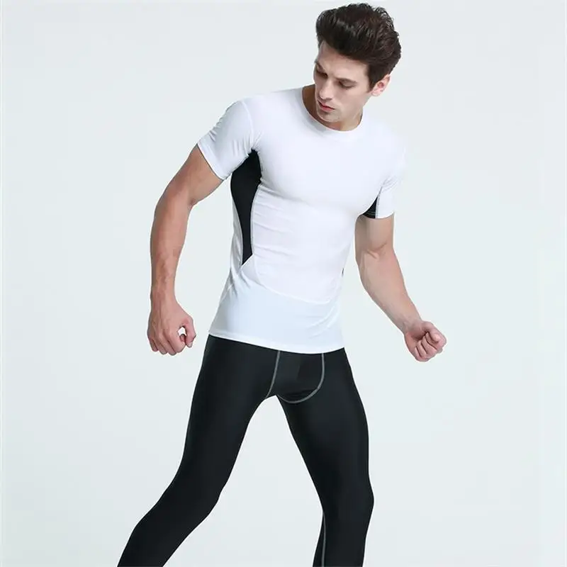 

Mens Compression Short-Sleeve T Shirt Summer Homme Running Jogging Male High-Quality Quick-Drying Basketball Gym Clothing