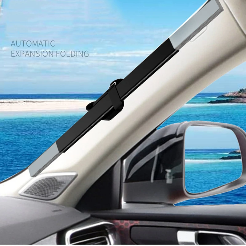 Car Retractable Curtain With UV Protection Front Windshield Visor Auto Shade New