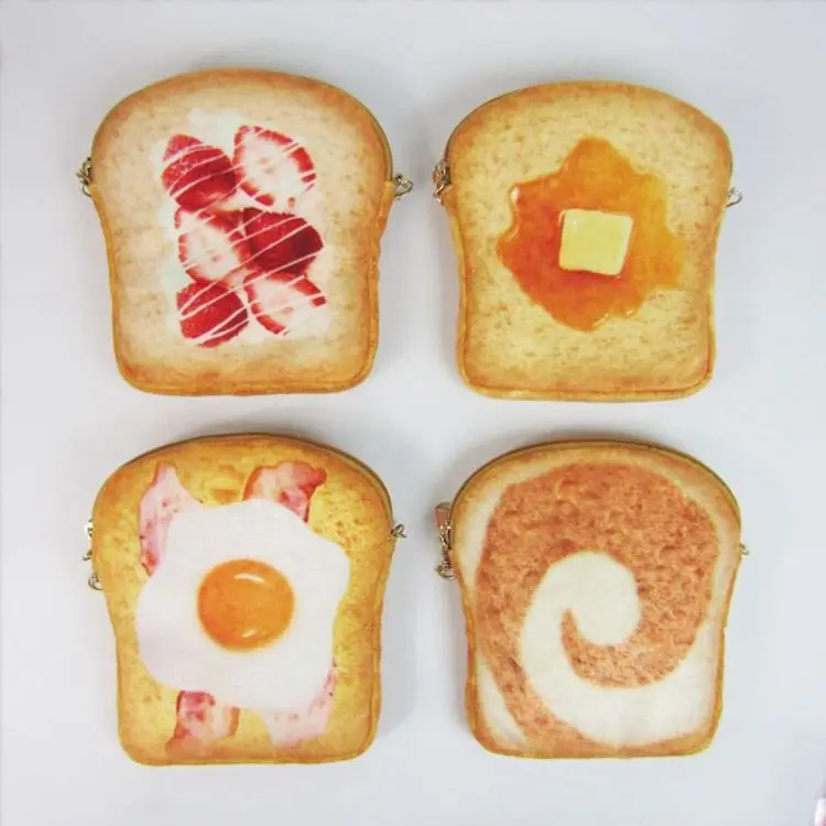 

Chain Messenger Bag Mini Egg Toast Bread Creative Student Bag