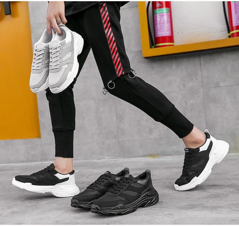 Men's Casual Shoes Chunky Sneakers' Platform Breathable Shoes Men Sneakers Classic White Trainers Sneakers With Platform Spring (5)