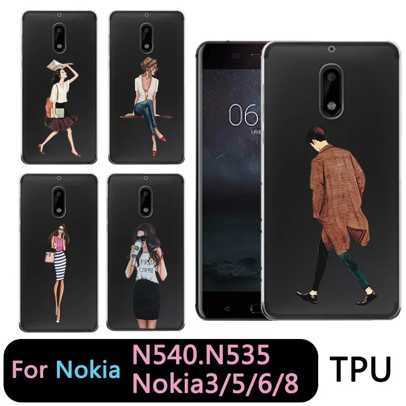 Qmswei Мягкий ТПУ чехол для телефона nokia3 nokia5 nokia6 nokia8 N540 N535 ясно девочек и мальчиков