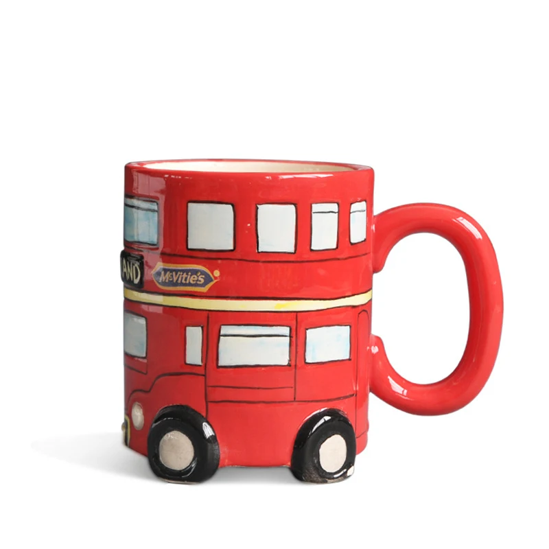 

Ceramic London Bus Coffee Mug Creative Water Milk Tea cup Breakfast Cups Best Gift Bread Biscuit Mugs