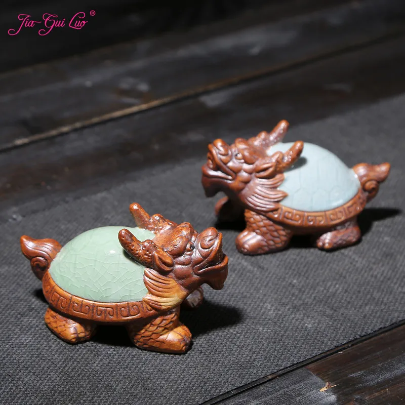 

JIA-GUI LUO Purple Clay Dragon Tortoise Kung Fu Tea Set Accessories Purple Sand Tea Pet Decorations Tea Ceremony N012