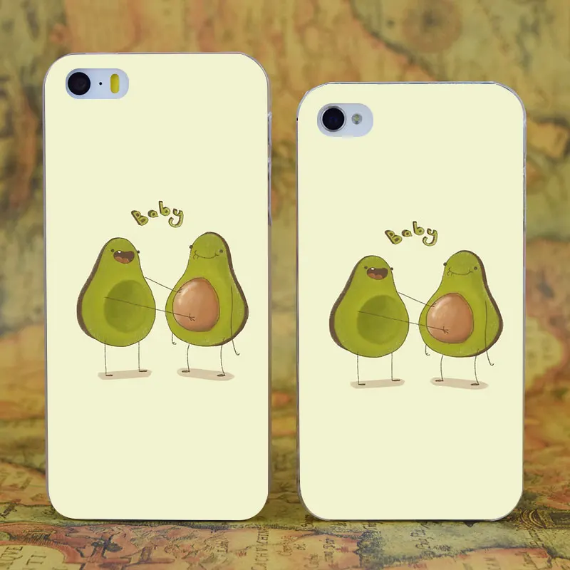 E2232 Avocado Baby Transparent Hard Thin Case Cover For Apple iPhone X XR XS Max 4 4S 5 5S SE 5C 6 6S 7 8 Plus |