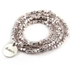 Free Shipping square Beads five row wrap bracelet Neklace double side Dream Moon charm metal bracelets ► Photo 1/4
