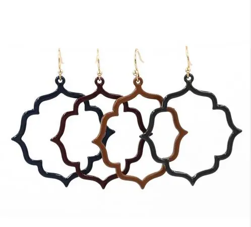 

2019 New Painted Geometric Hollow Out Drop Earrings for Women New Year Gift