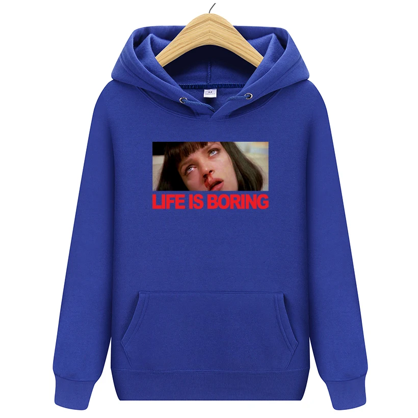 

Men'S Sweatshirt 2019 Hoodies Men Sweatshirt Long Sleeve Pullover Hooded Sportswear Men' Life is Boring Hoody Tracksuit
