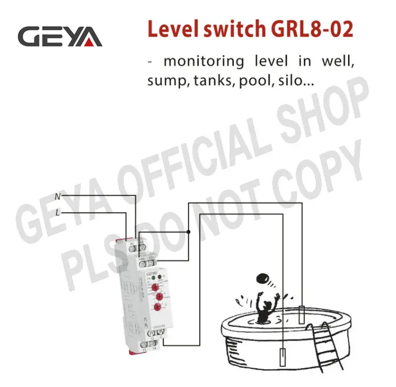 nível líquido eletrônico controlador nível líquido 10a ac DC24V-240V