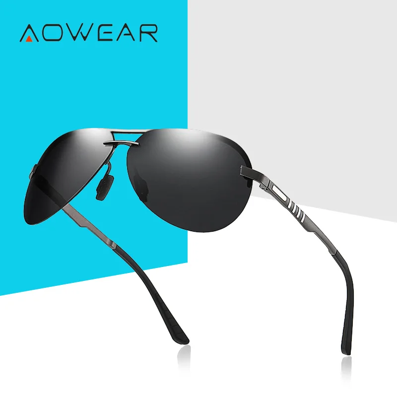 Солнцезащитные очки AOWEAR без оправы UV400 для мужчин и женщин Поляризационные