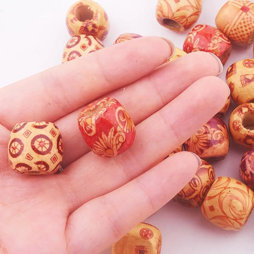 

Wooden Mixed Round Ball Spacer Beads Large Hole DIY Jewelry Making Accessory