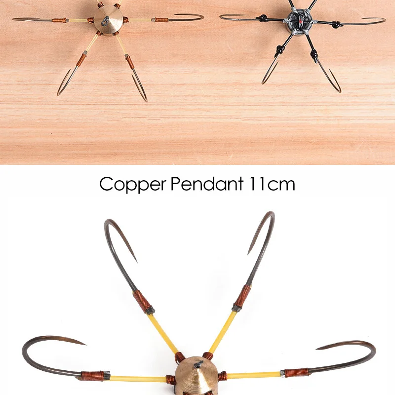 Lawaia Fishing Hooks Hexagon Side Anchors Hook Blade High Carbon Steel Lead Pendant Copper Pendant Strong Tough Sharp Crab Hooks