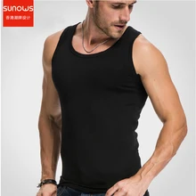 Men’s Close-fitting Vest Fitness Elastic Casual O-neck Breathable H Type All Cotton Solid Undershirts Male Tanks