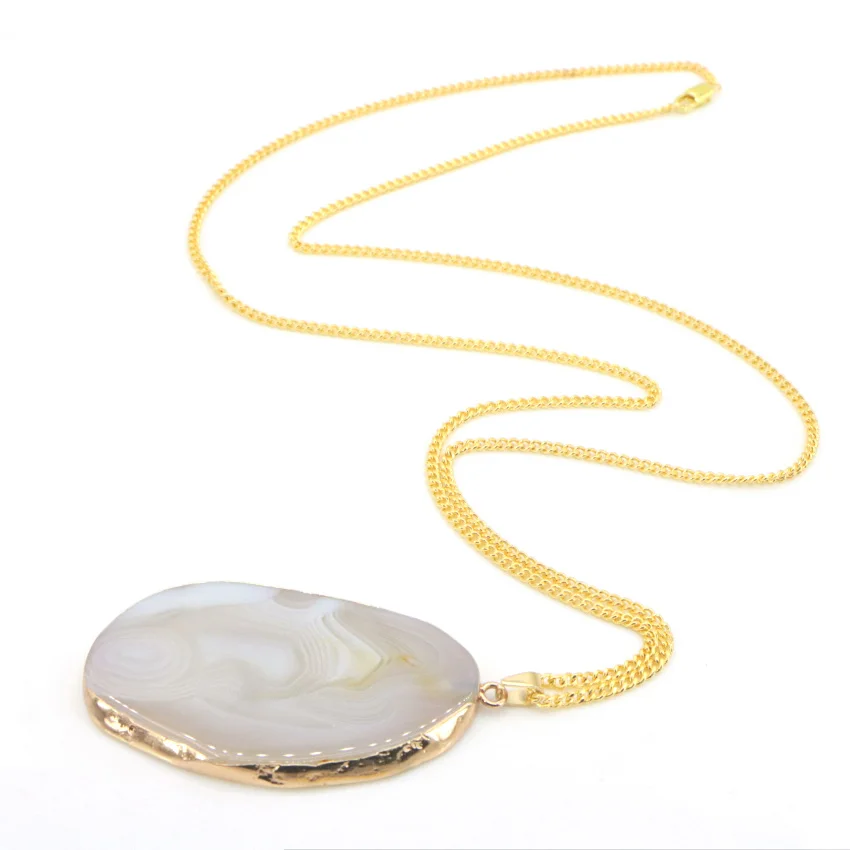 Natural Agate Pendant Necklace (5)