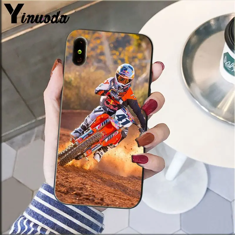Yinuoda Moto Cross Мотоцикл Спорт новинка Fundas чехол для телефона iPhone X XS MAX 6 6S 7 7plus 8 8Plus 5 5S