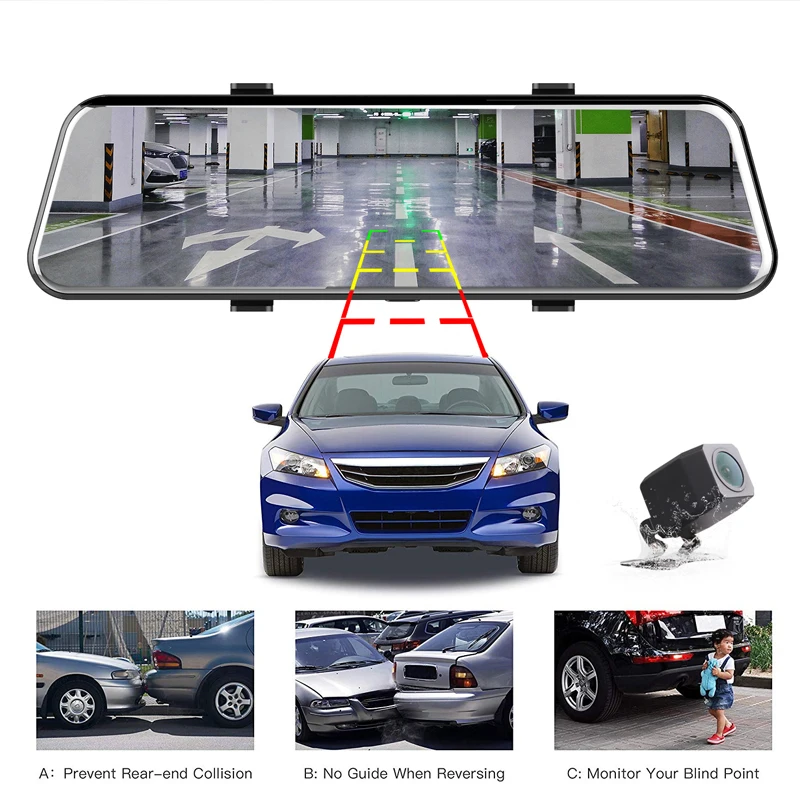 

Vehemo 10 Inch Dash Camera Rotating CAMERA Driving Recorder Camera G-Sensor Vehicle Video Recorder for Consumer Camera Video
