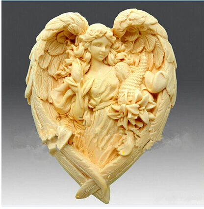 

hot sale flower /girl angel modelling silicone soap mold fondant Cake decoration mold Angel wings Handmade soap mold