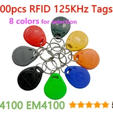 100 шт. RFID тег 125 кГц TK4100 Близость RFID карты брелок контроля доступа смарт-карты 8 цветов для доступа Управление