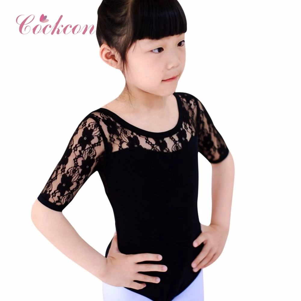 

COCKCON Girl Ballet Leotard Short Sleeve Lace Gymnastics Leotard Toddler Princess Ballerina Acrobatics Kids Dancewear 2018