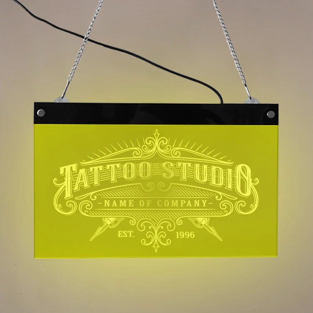Tattoo Studio Custom Name LED Neon Sign Personalized Tattoo Salon Shop Name Business Wall Art Sign With Color Changing Lighting