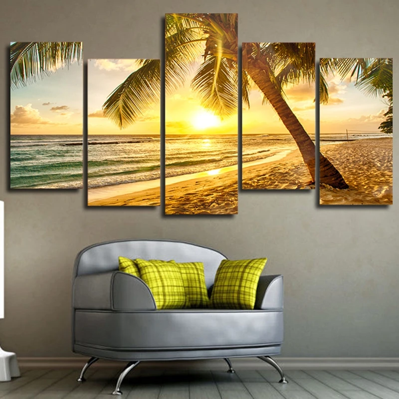 Модульная холст Картины Гостиная Wall Art HD печатает фотографии 5 шт. дерево