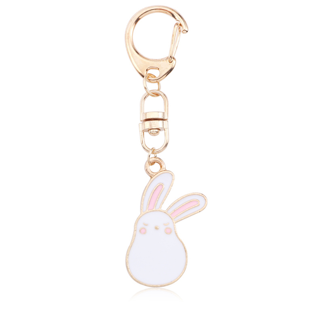 Alice Girl Rabbit Key Chains Potted Plants Succulent Plant Cactus Keychain Cartoon Enamel Animal Jewelry Women Chaveiro