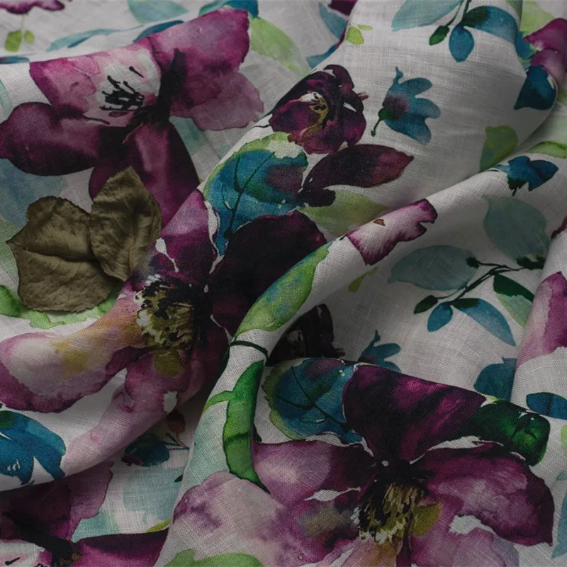 Высококачественные льняные Лоскутные платья, платья, брюки, рубашки и тканевые куртки с принтом розы tissus