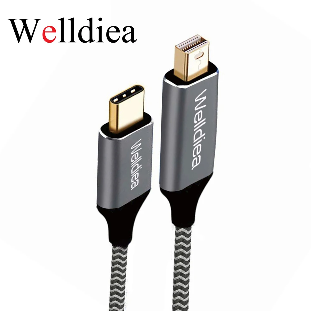 

Welldiea USB Type C 3.1 to Mini DisplayPort Cable DP 4K 60HZ HDTV Converter Adapter for Macbook HuaWei Mate10 Sansung S9 S9+