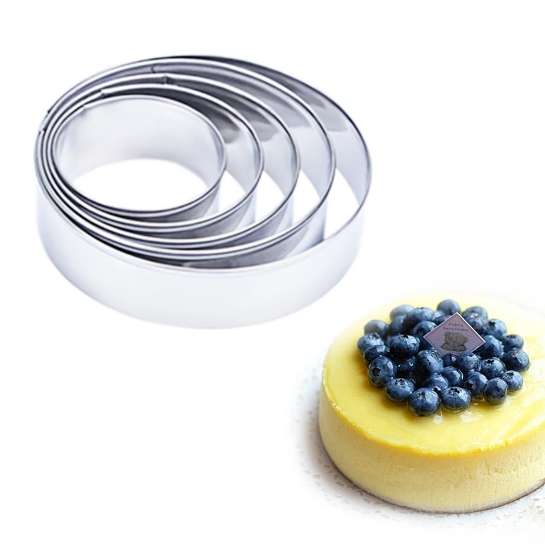 

5pcs/set Round Circle Shape Metal Cookie Cutter Kitchen Bakeware Birthday Fondant Cake Mold Chocolate Stencils Baking Tools