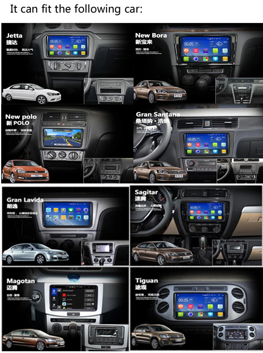 Perfect 9"Auto radio Android 8.1 Touch Screen GPS Navigation Car Stereo for VW Golf Polo Skoda(See the details page for specific model) 16